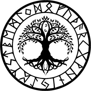 Runes surrounding Yggdrasil